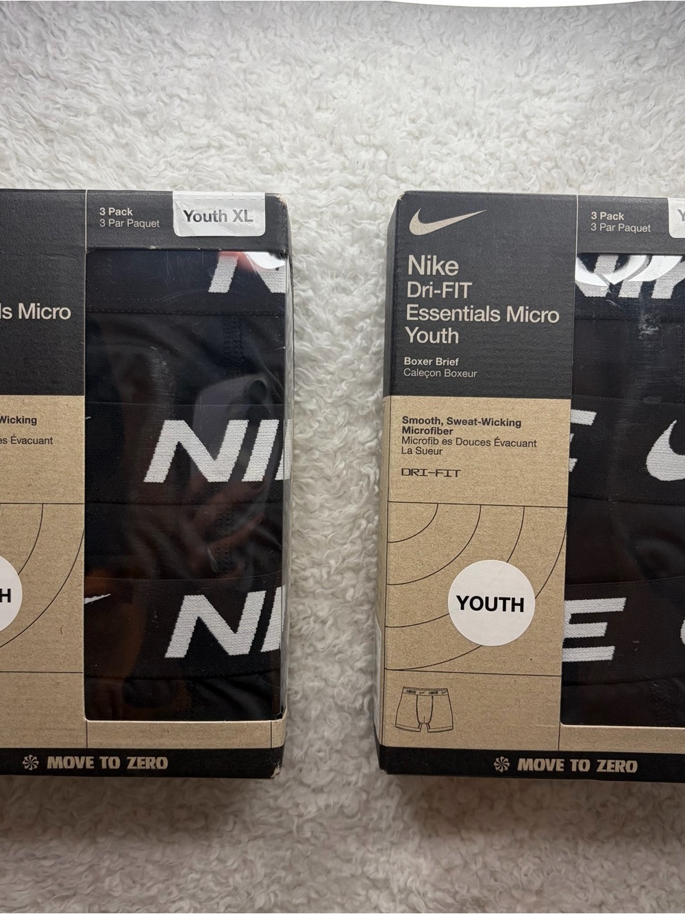 Nike Youth Dri-FIT Essentials Micro Boxer Briefs - Black (3 Pack)